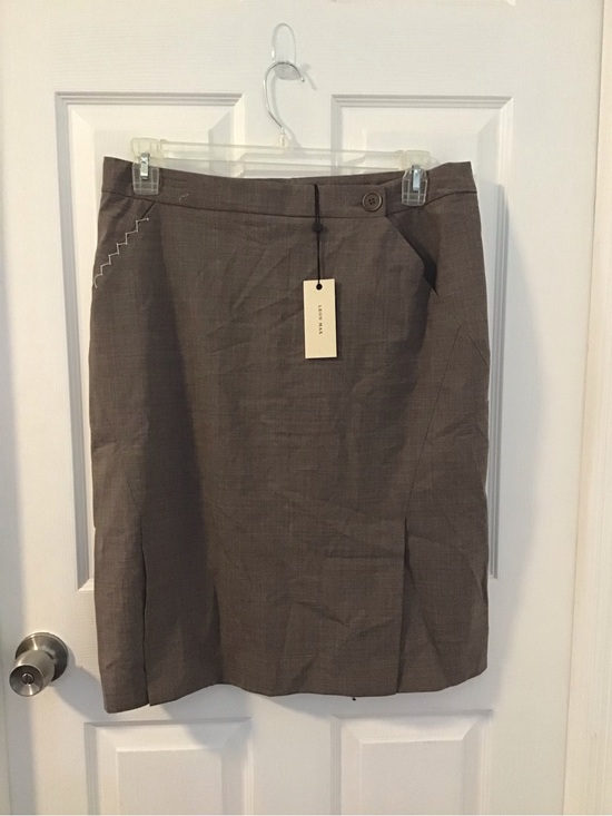 Leon Max Dresses & Skirts - Tailored Brown Pencil Skirt with Subtle Stitch Detail
